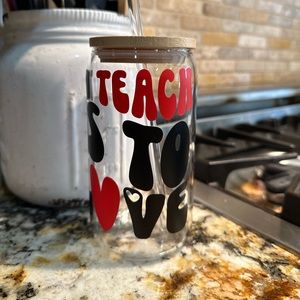 NEW-To teach is to love beer glass can